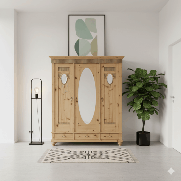 Wardrobe Jugendstil 1910 Pine - Image 18