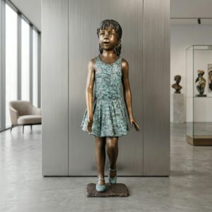 Statue Girl in a Summer Dress Bronze 1,04 m
