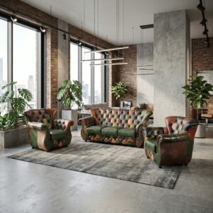 Chesterfield Sofa Jungle 3-1-1 Leather