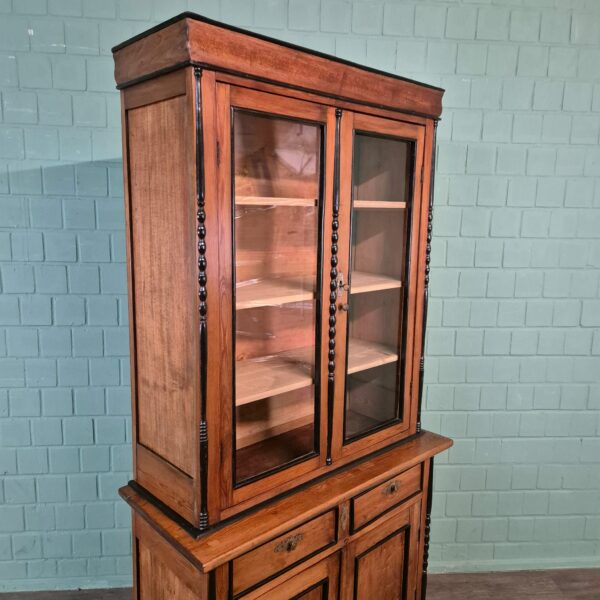Display Cabinet Louis Philippe 1860 Birch Wood - Image 5