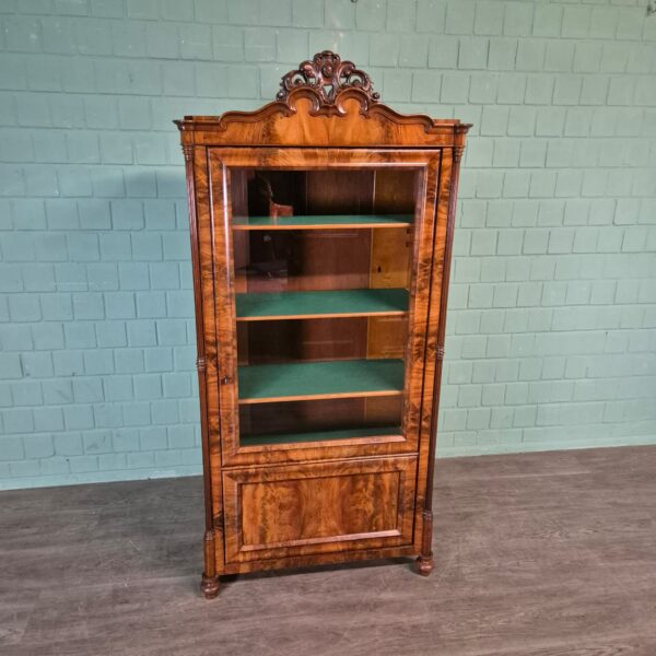 Display Cabinet Biedermeier 1860 Walnut - Image 3
