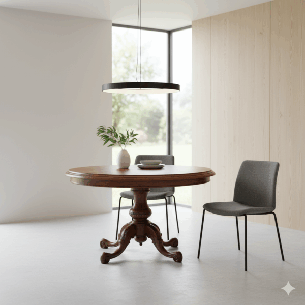 Dining Table Biedermeier 1860 Walnut - Image 2