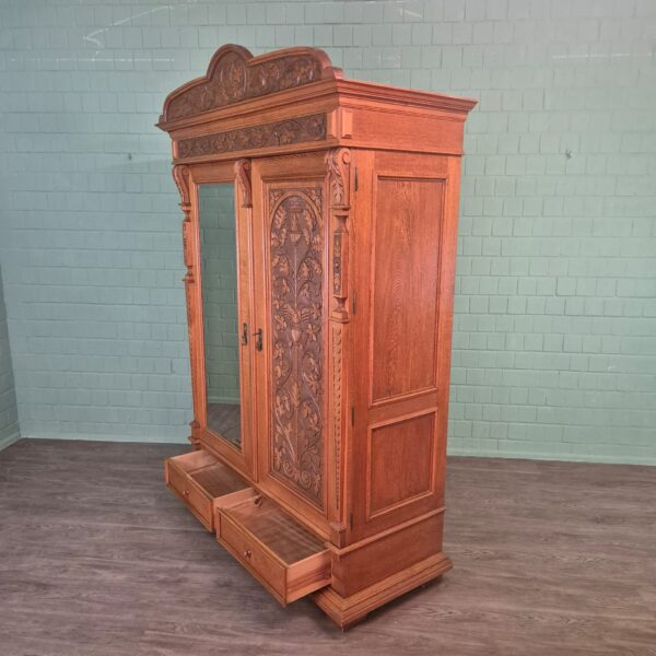 Wardrobe Jugendstil 1910 Oak - Image 22