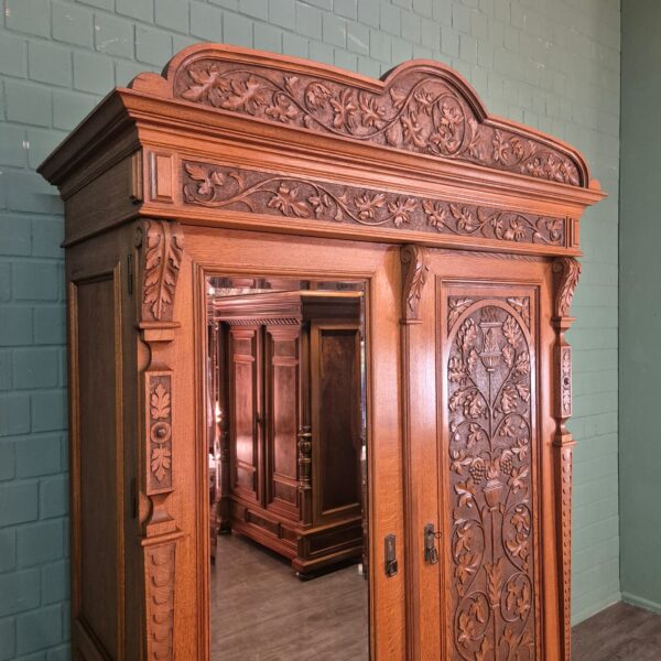 Wardrobe Jugendstil 1910 Oak - Image 7