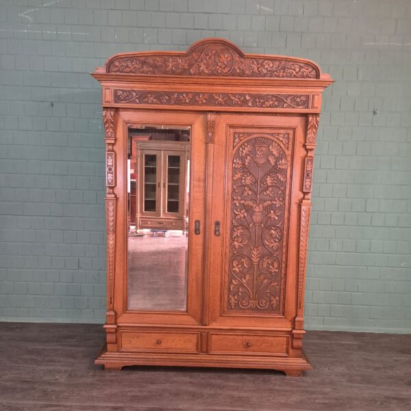 Wardrobe Jugendstil 1910 Oak - Image 4