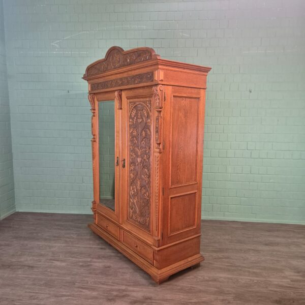 Wardrobe Jugendstil 1910 Oak - Image 5