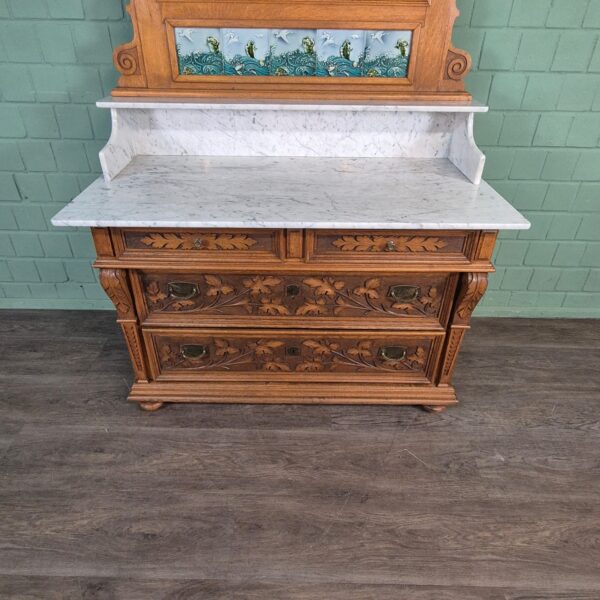 Washstand Jugendstil 1910 Oak - Image 17