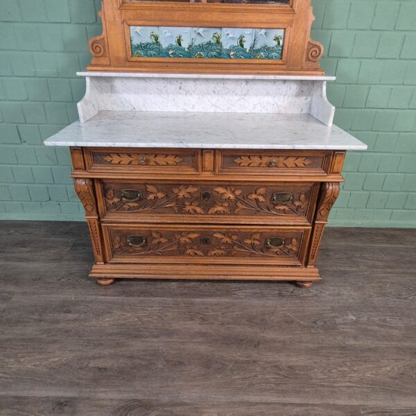 Washstand Jugendstil 1910 Oak - Image 11