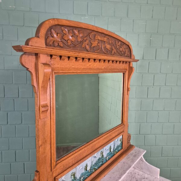 Washstand Jugendstil 1910 Oak - Image 8