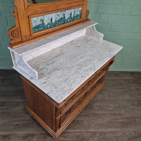 Washstand Jugendstil 1910 Oak - Image 9