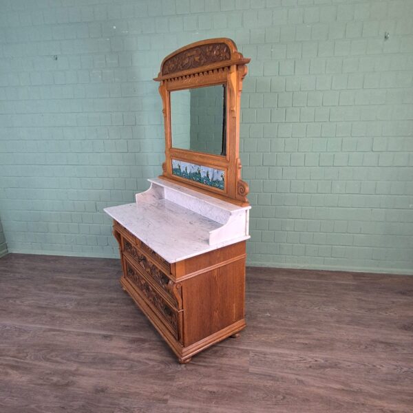Washstand Jugendstil 1910 Oak - Image 5