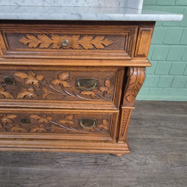 Washstand Jugendstil 1910 Oak - Image 15