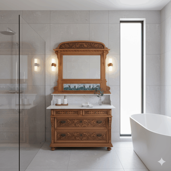 Washstand Jugendstil 1910 Oak - Image 2