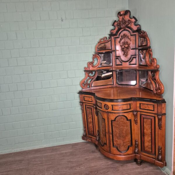 Corner Cabinet Gründerzeit 1880 Walnut - Image 4