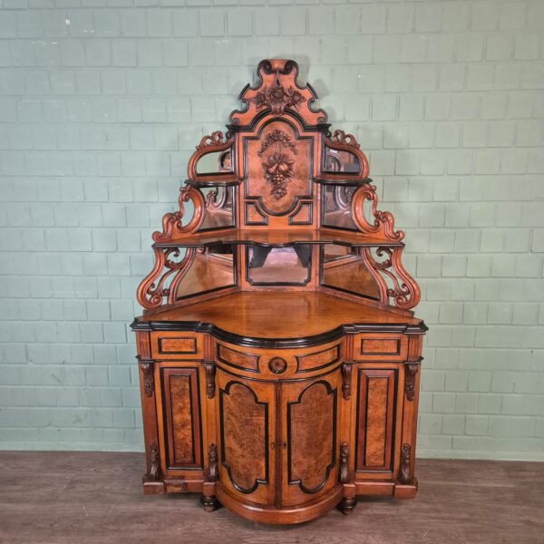 Corner Cabinet Gründerzeit 1880 Walnut