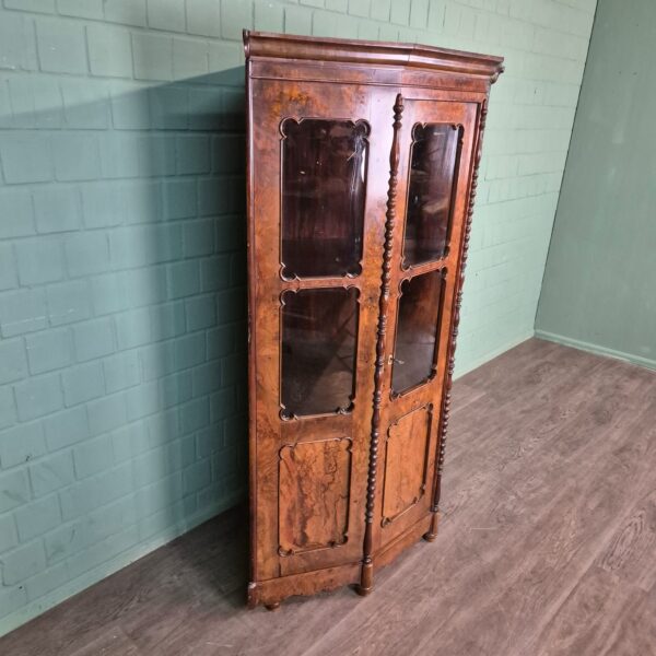 Corner Cabinet Biedermeier 1850 Walnut - Image 4