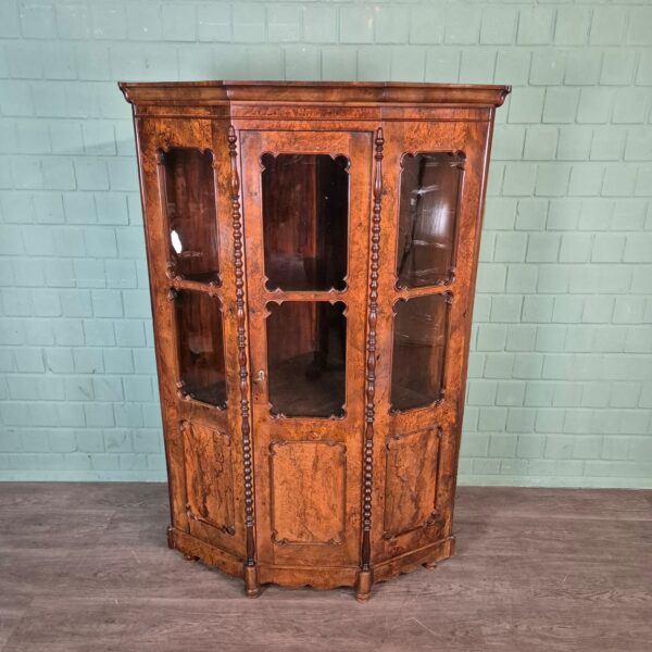 Corner Cabinet Biedermeier 1850 Walnut