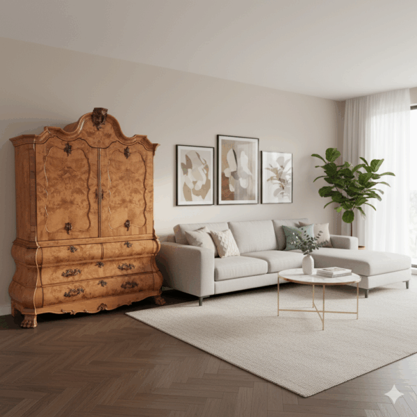 Cabinet Baroque 1800 Walnut - Image 2