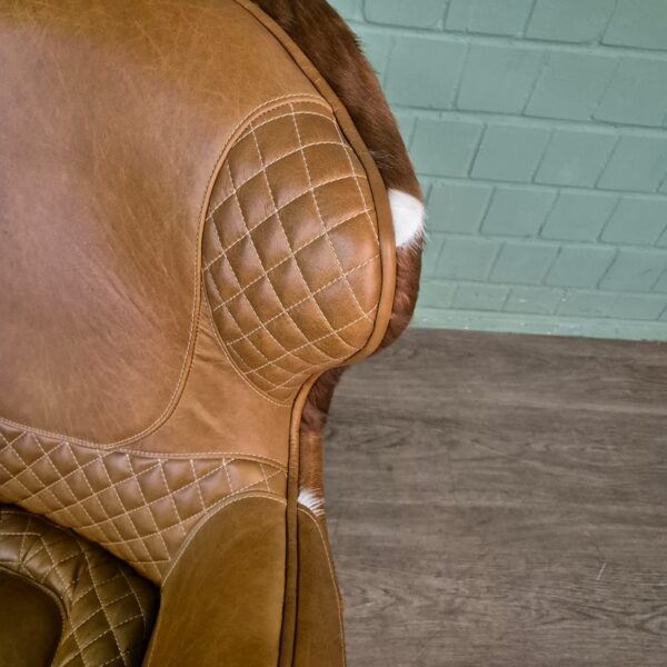 Designer Armchair in Cowhide Leather - Image 5