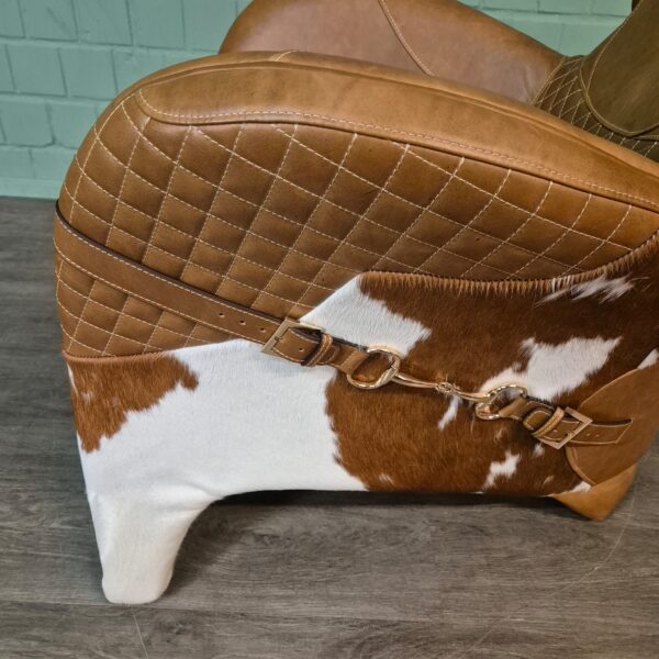 Designer Armchair in Cowhide Leather - Image 11