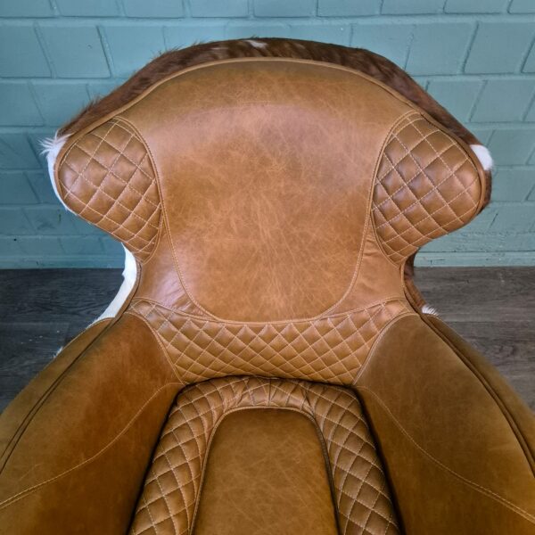 Designer Armchair in Cowhide Leather - Image 4