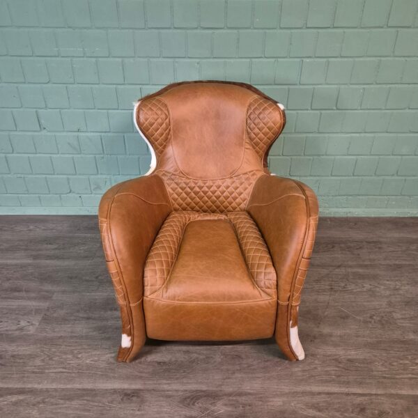 Designer Armchair in Cowhide Leather - Image 3