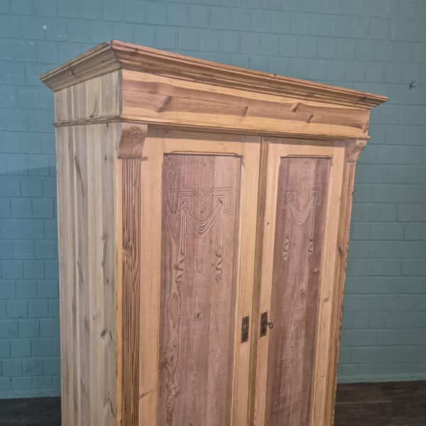 Wardrobe Jugendstil 1900 Pine - Image 5