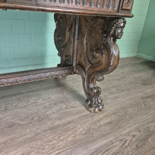 Desk and Office Chair Oak Neubaroque 1920 - Image 12