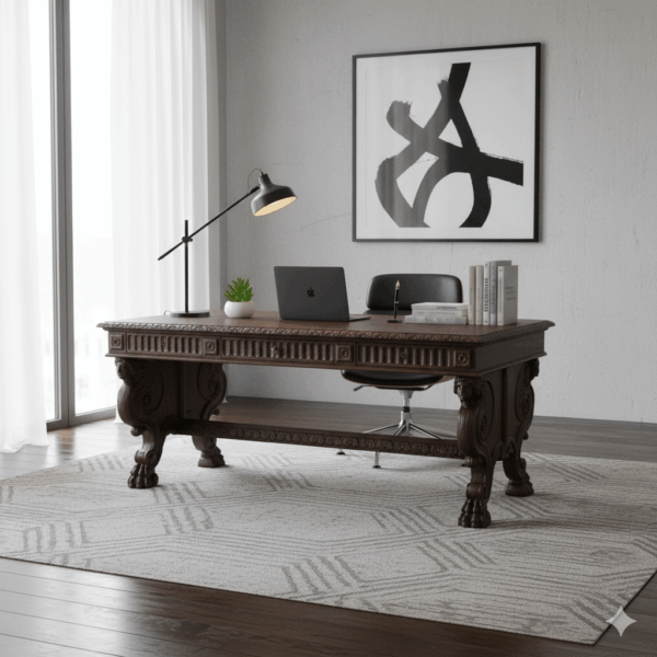 Desk Oak Neo-baroque 1920 - Image 2