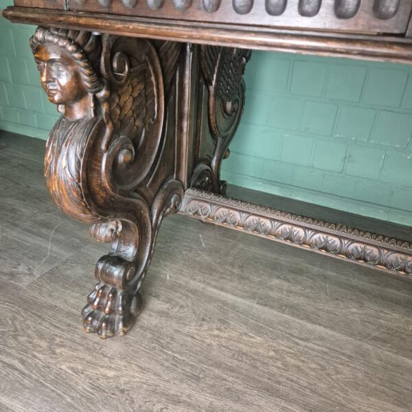 Desk and Office Chair Oak Neubaroque 1920 - Image 11