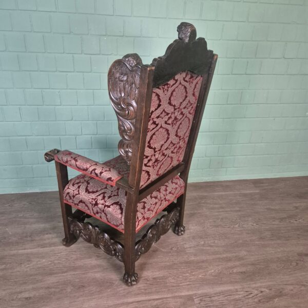 Desk and Office Chair Oak Neubaroque 1920 - Image 20