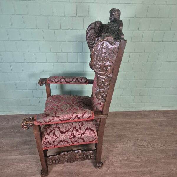 Desk and Office Chair Oak Neubaroque 1920 - Image 19
