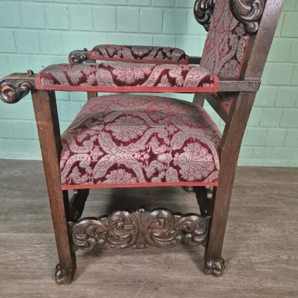 Desk and Office Chair Oak Neubaroque 1920 - Image 26