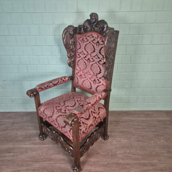 Desk and Office Chair Oak Neubaroque 1920 - Image 18