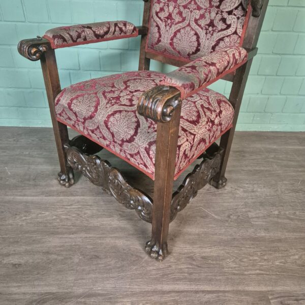 Desk and Office Chair Oak Neubaroque 1920 - Image 25