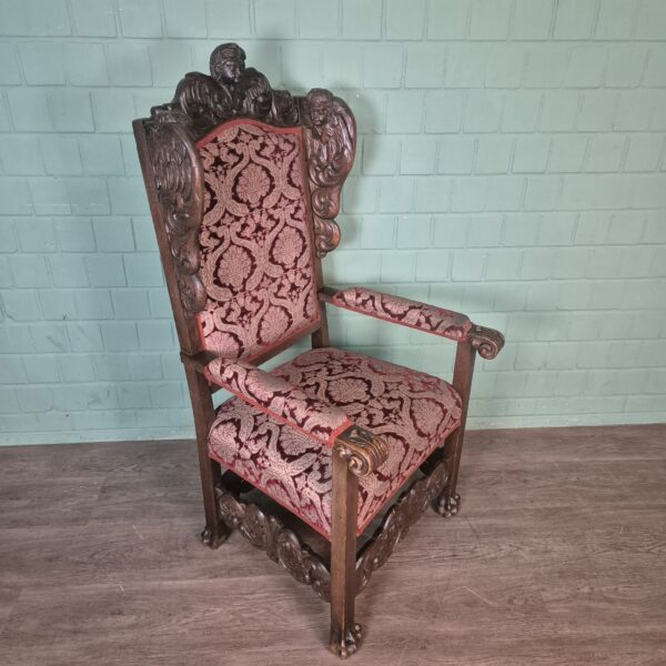 Desk and Office Chair Oak Neubaroque 1920 - Image 16