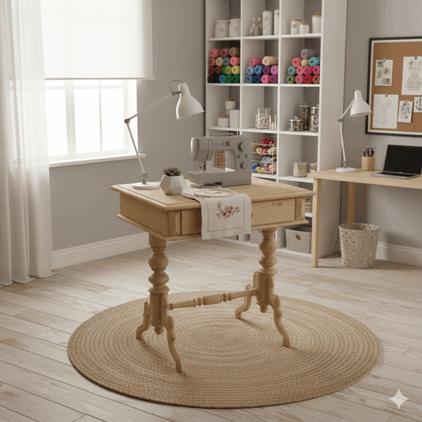 Sewing Table Gründerzeit 1880 Pine - Image 2