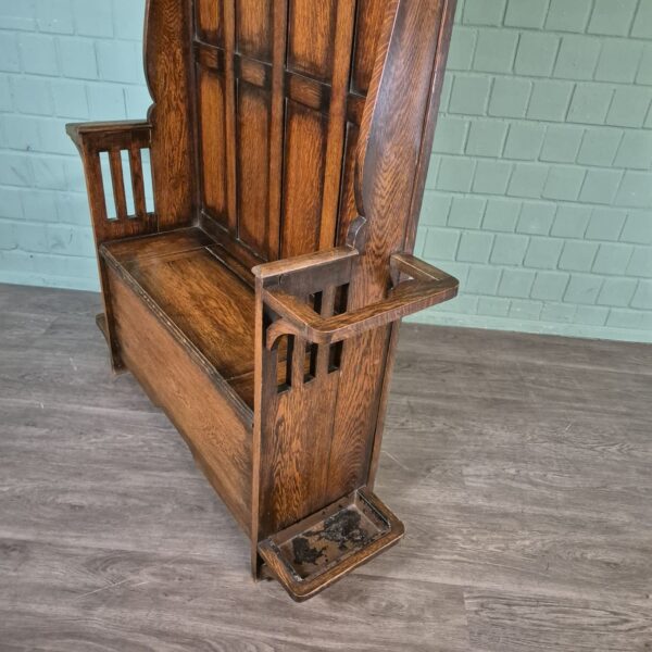 Coat Rack Art-Deco 1930 Oak - Image 9