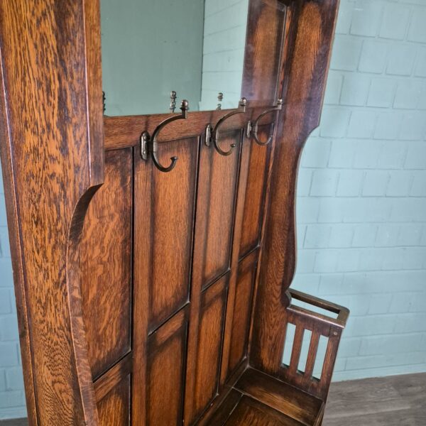 Coat Rack Art-Deco 1930 Oak - Image 6