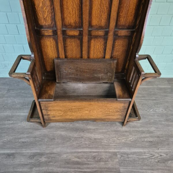 Coat Rack Art-Deco 1930 Oak - Image 13