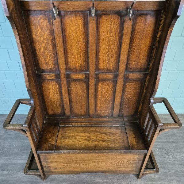 Coat Rack Art-Deco 1930 Oak - Image 8
