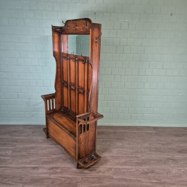 Coat Rack Art-Deco 1930 Oak - Image 3