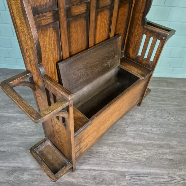 Coat Rack Art-Deco 1930 Oak - Image 14