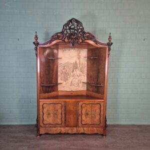 Corner Cabinet Biedermeier 1860 Walnut