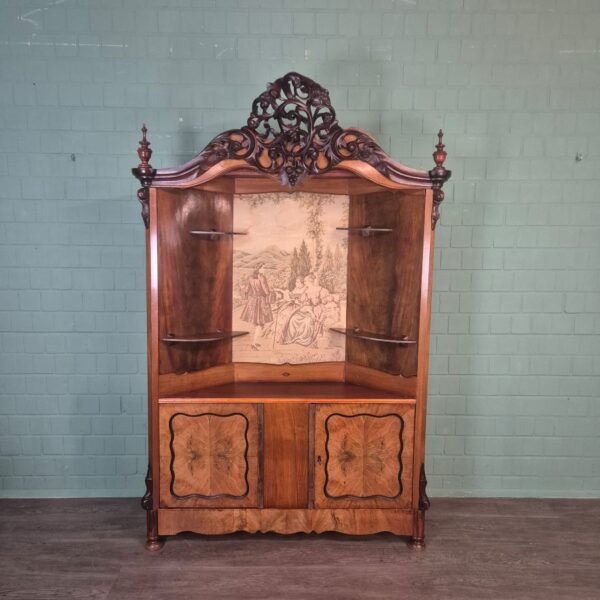 Corner Cabinet Biedermeier 1860 Walnut
