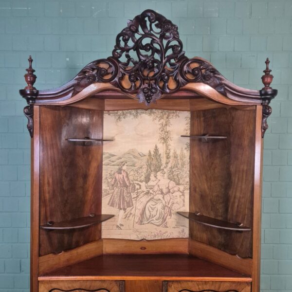 Corner Cabinet Biedermeier 1860 Walnut - Image 7