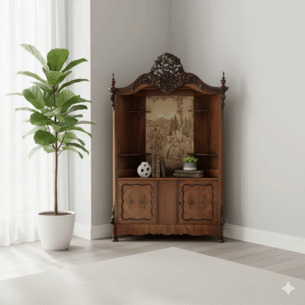 Corner Cabinet Biedermeier 1860 Walnut - Image 2
