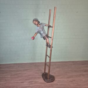 Statue Boy climbing a Ladder Bronze 2,06 m