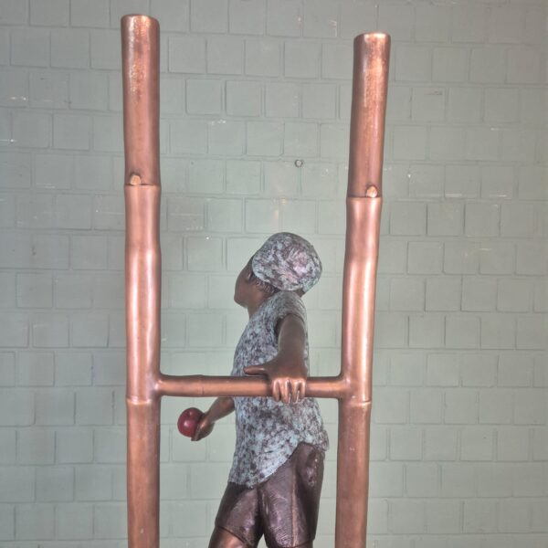 Statue Boy climbing a Ladder Bronze 2,06 m - Image 4