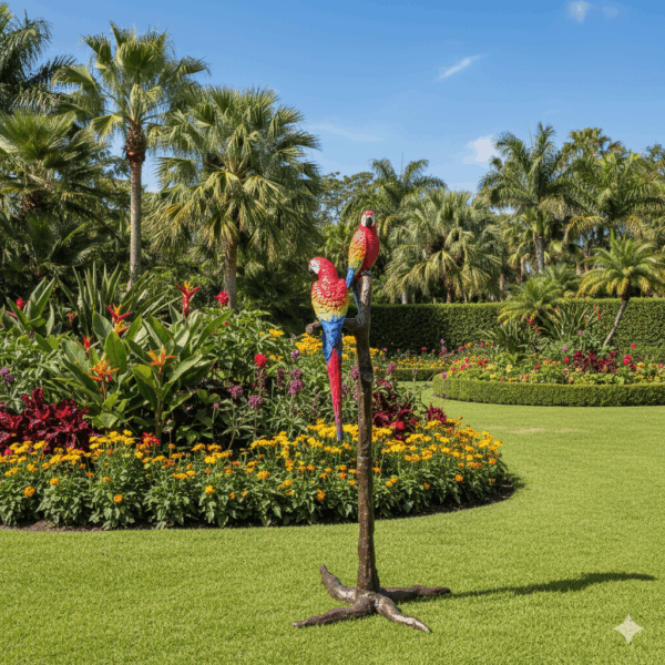 Statue Parrots Bronze 1.30 m - Image 2